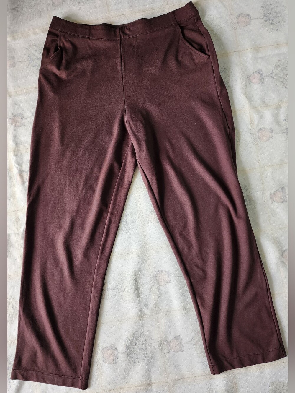 Max Studio Deep Wine Straight-Leg Track Pants